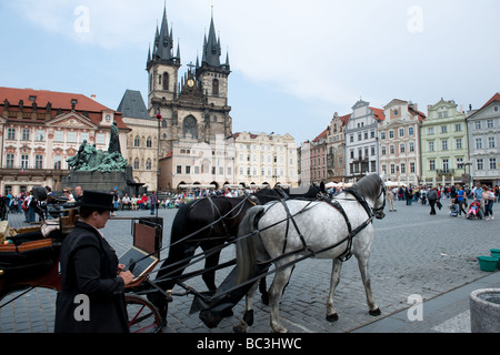 Altstädter Ring ist ein historischer Platz in der Altstadt von Prag in der Tschechischen Republik Stockfoto