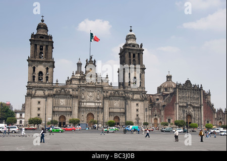 Die Kathedrale Metropolitan auf El Zocalo, Mexiko-Stadt. Stockfoto