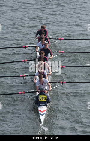 Eine acht im Wettbewerb in der "Head of The River" auf der Themse Stockfoto