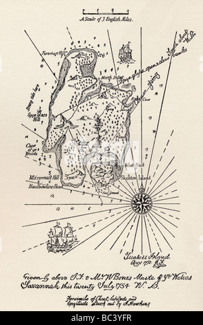 Karte von Treasure Island. Stockfoto