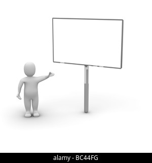 Mann und Plakat Stockfoto