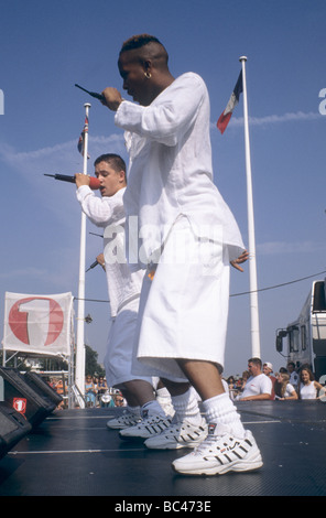 BBC Radio 1 eine Roadshow. Plymouth Hacke August 1995. 4mandu Stockfoto