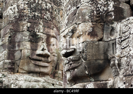 Stein steht, "Nahaufnahme", Bayon Tempelruinen, [Angkor Thom], Kambodscha Stockfoto