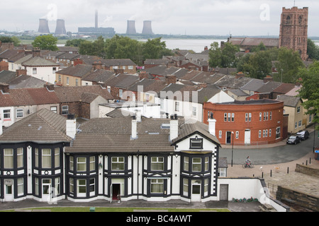 Blick vom Runcorn Widnes Brücke Cheshire England uk gb Stockfoto