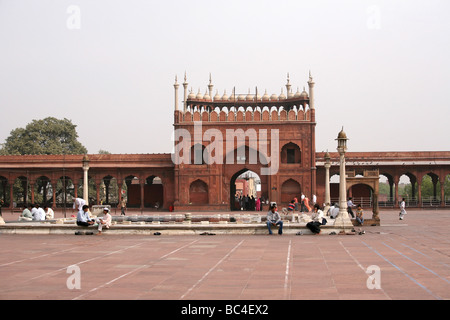 Der Innenhof der Jama Masjid Moschee in New Delhi die größte Moschee in Indien Stockfoto