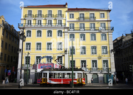 Alte Straße Straßenbahn in Praca da Figuira Stockfoto