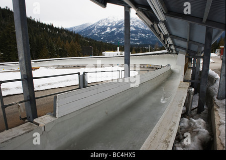 Schiebe-Bob-Austragungsort Whistler Mountain Resort Austragungsort der Olympischen Winterspiele 2010 Stockfoto