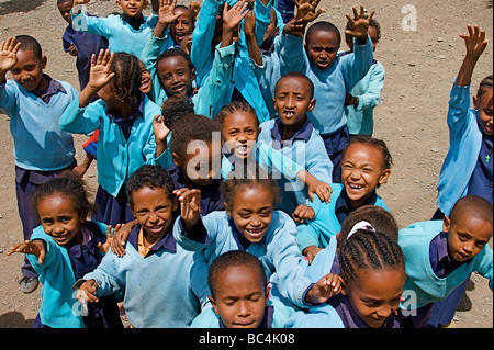 Schulkinder aus Addis Abeba in Äthiopien am Horn von Afrika Stockfoto