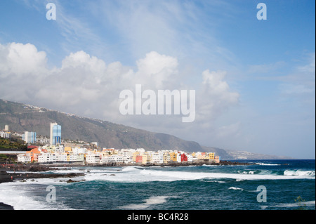 Blick auf Punta Brava von Playa Jardin, Puerto De La Cruz, Teneriffa, Kanarische Inseln Stockfoto