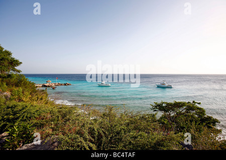 Blick über das Meer von der karibischen Insel Curaçao auf den niederländischen Antillen Stockfoto