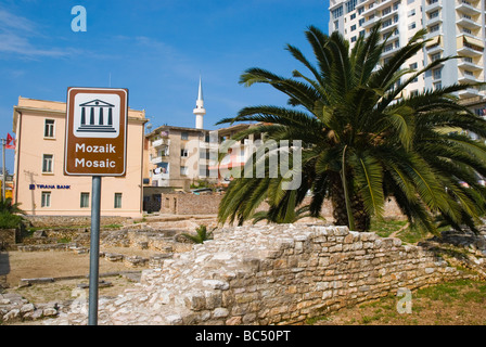 Ruinen der Mosaiken in Saranda Albanien Europa Stockfoto