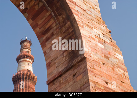 Qutb Minar - weltweit höchste gemauerte Minarett. Stockfoto