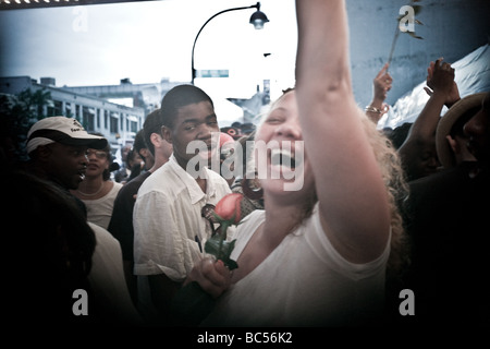 Mahnwache vor dem Apollo Theater in Harlem, New York City, N.Y am 26. Juni 2009 statt. Stockfoto