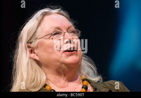 Gillian Clarke Nationaldichter für Wales sprechen auf der Bühne Hay Festival 2009 Stockfoto