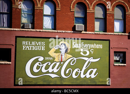 Coca Cola Werbung Guthrie Oklahoma USA Stockfoto