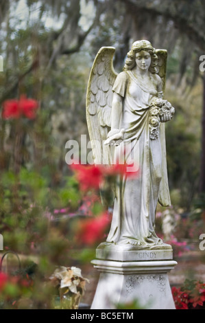 Statue eines Engels im Bonaventure Cemetery in Savannah, Georgia Stockfoto