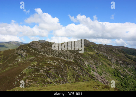 Craig Wen und Creigiau Gleision angesehen vom Gipfel des Crimpiau, Snowdonia National Park, North Wales Stockfoto