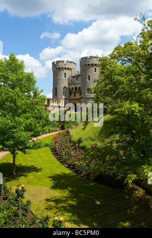 Das Grundstück und die Gärten von Schloss Windsor in England, Stockfoto