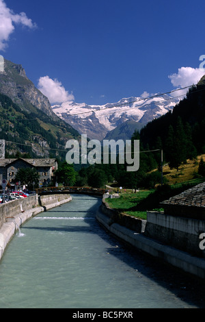 Italien, Aostatal, Gressoney St Jean, Lys und Mount Rosa Stockfoto