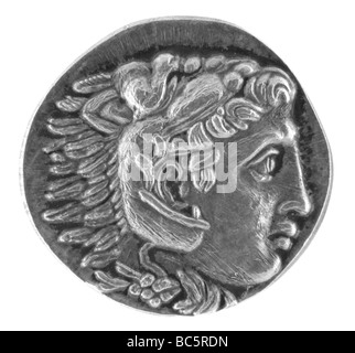 Alexander der große als Hercules auf antiken griechischen Tetradrachme aus 315 v. Chr. Stockfoto