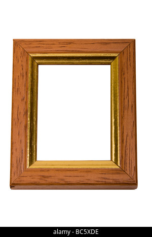 Aus Holz, leere Bilderrahmen, isoliert auf weiss. Stockfoto