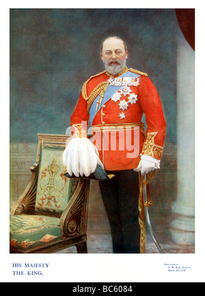 König Edward VII 1901 Farbfoto Porträt des englischen Monarchen zu Beginn seiner Herrschaft Stockfoto