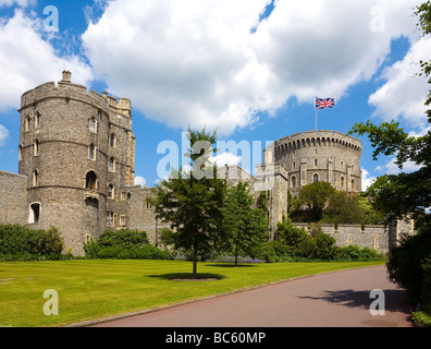 Das Grundstück und die Gärten von Schloss Windsor in England Stockfoto