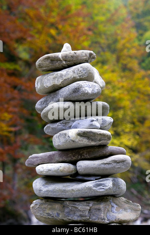 Nahaufnahme der Stapel von Steinen Stockfoto