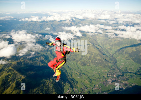 Fallschirm-Springer, volle erschossen Stockfoto