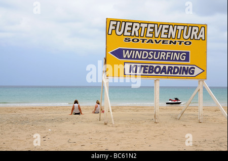 Sotavento Strand surfen und Kiten Zone. Kanarischen Insel Fuerteventura, Spanien Stockfoto