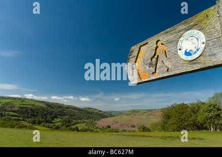 Wegweiser, Wye Valley, Großbritannien, Wales, Powys Stockfoto