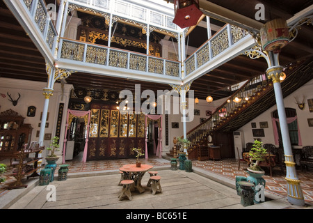 Innenraum der Peranakan Mansion, Georgetown, Penang, Malaysia Stockfoto