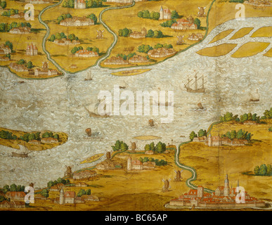 Geografie/Reisen, Deutschland, Stade, Karte von Melchior Lorich, 1568, Stockfoto
