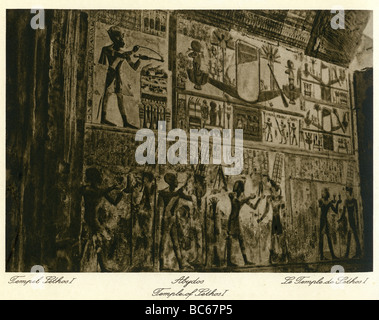Geographie/Reise, Ägypten, Abydos, Tempel des Königs Seti I. (19. Dynastie), Innenansicht, Erleichterung, 1930er Jahre, Stockfoto