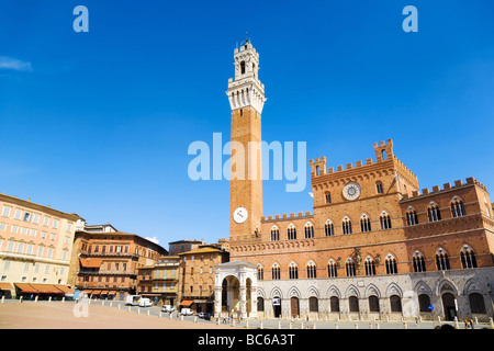 Wichtigsten Platz von Siena Italien weiten Winkel Blick Stockfoto