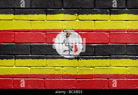 Flagge von Uganda Stockfoto