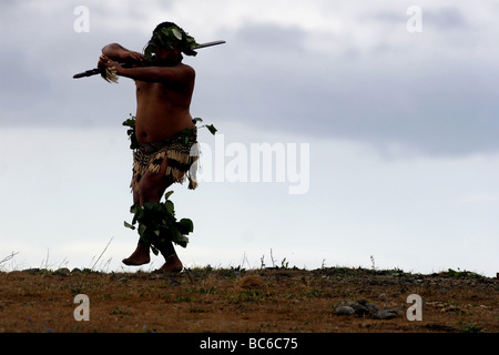 Maori Knochen sind geglaubt, um der ursprünglichen Siedler nach Neuseeland, zurückgekehrt und umgebettet Wairau Bar, Marlborough Stockfoto