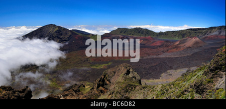 Haleakala Krater Panorama. Haleakala National Park, Maui, Hawaii, USA. Stockfoto