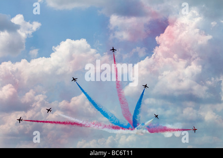 Royal Air Force Red Arrows anzeigen Team bei den Biggin Hill Air Show 27. Juni 2009, England, UK Stockfoto
