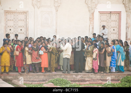 Agra Fort, Roten Fort, Shah Jahan Private Ferienwohnungen mit Blick auf den Fluss Yamuna, Palastgebäude, Agra, Uttar Pradesh, Indien. Stockfoto