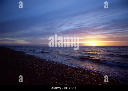 Sonnenuntergang auf Pebble Island, Falkland-Inseln Stockfoto