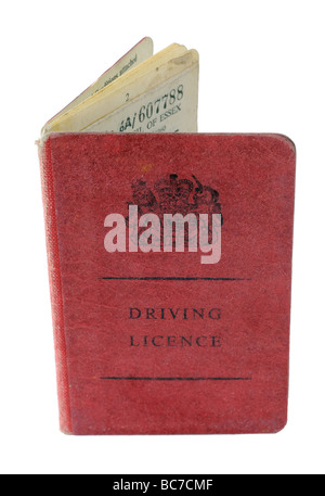 Einer alten britischen Führerschein der 1960er Jahre Stockfoto