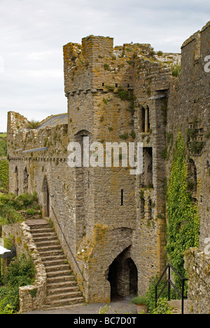 Manorbier Castle in West-Wales Stockfoto