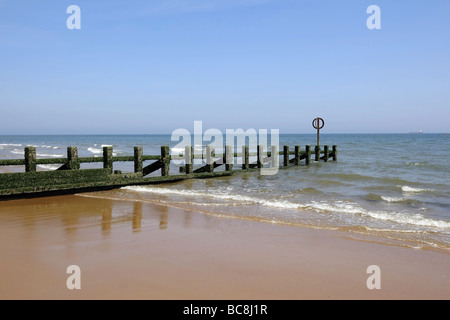 Der herrliche Sandstrand in Aberdeen, Schottland gesehen an einem sonnigen Sommertag. Stockfoto