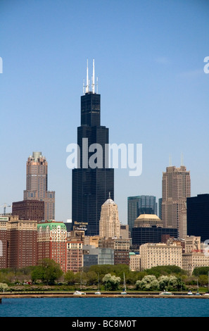 Willis Tower, früher bekannt als der Sears Tower in Chicago Illinois USA gelegen Stockfoto
