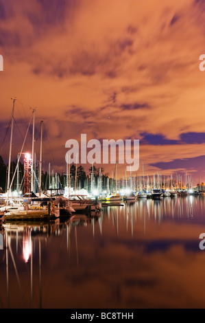 Yachten in Coal Harbour Vancouver British Columbia Kanada Stockfoto