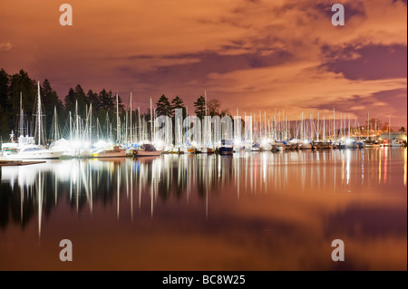Yachten in Coal Harbour Vancouver British Columbia Kanada Stockfoto