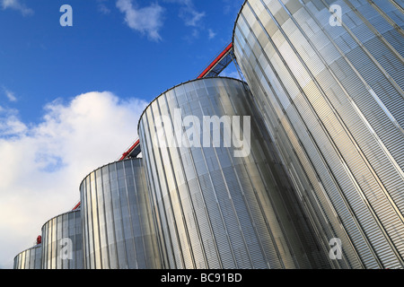 Silo-Lagerung von Holz pellets Fabrik in Süddeutschland Stockfoto