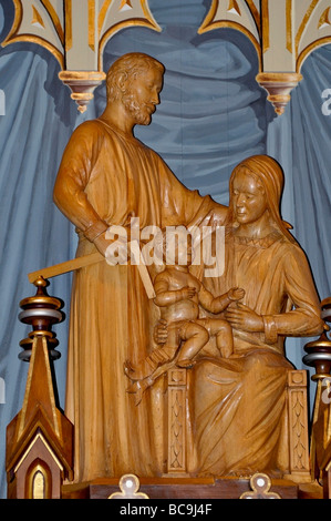 Hölzerne Statuen - innen Basilique Notre-Dame, Notre-Dame-Basilika in Montreal Stockfoto