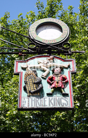 Three Kings Pub, Clerkenwell, London anmelden Stockfoto